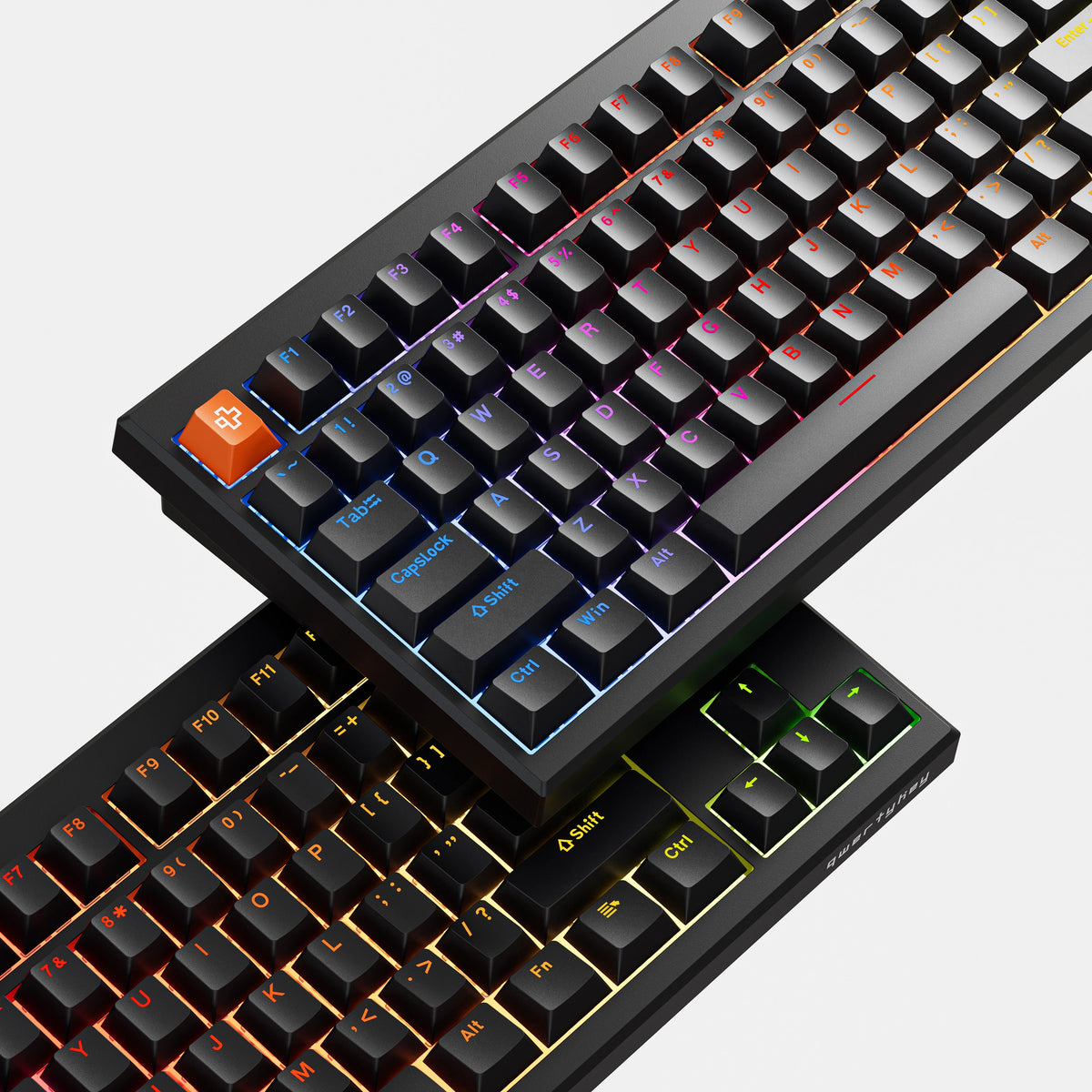 QwertyKey H87 Pro V2 Neagră – Tastatură Mecanică Gaming Wireless, Hotswap, Gasket, Full RGB