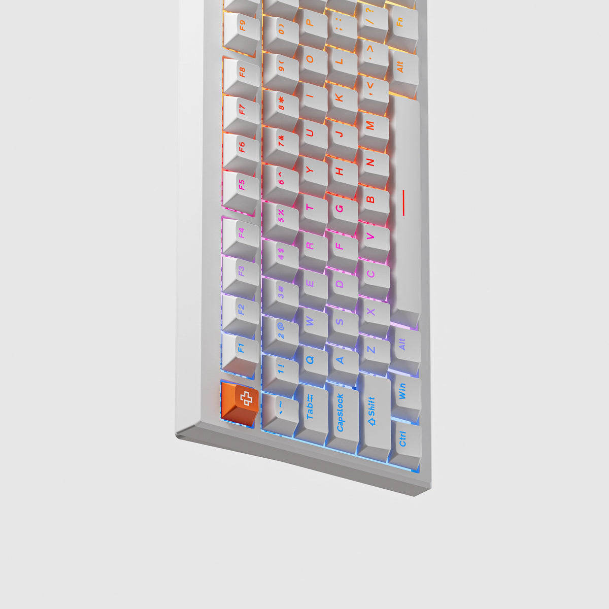 QwertyKey H87 Pro V2 Albă – Tastatură Mecanică Gaming Wireless, Hotswap, Gasket, Full RGB