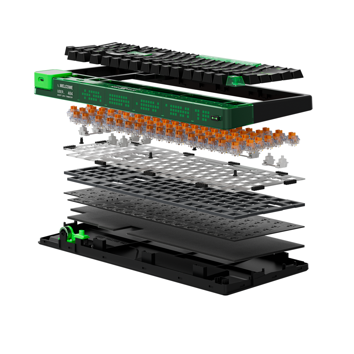 Tastatura Mecanica Gaming QwertyKey100 Matrix Hotswap RGB Ecran Pixel ...