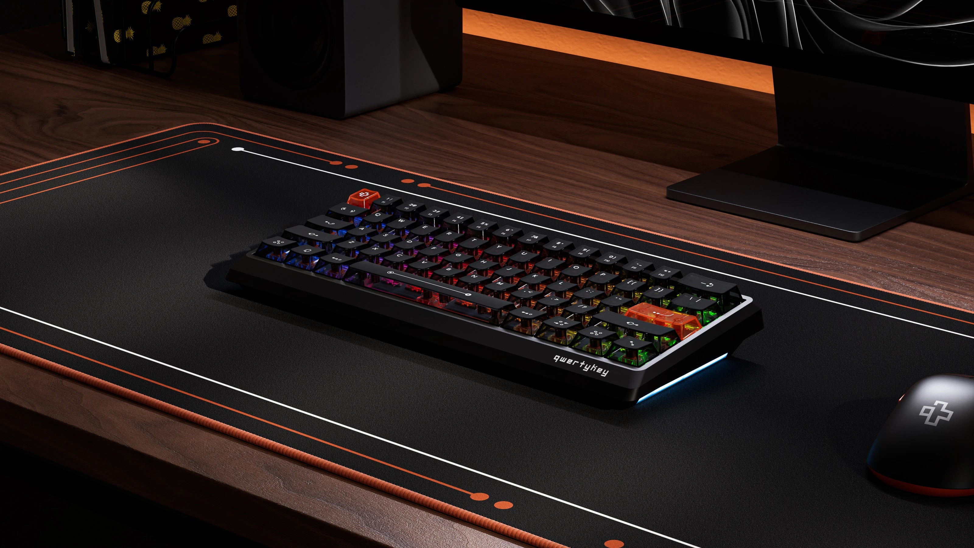 QwertyKey QK61 HE Phantom Neagră – Tastatură Gaming Magnetică Hall Effect, Rapid Trigger, Snap Tap, Full RGB