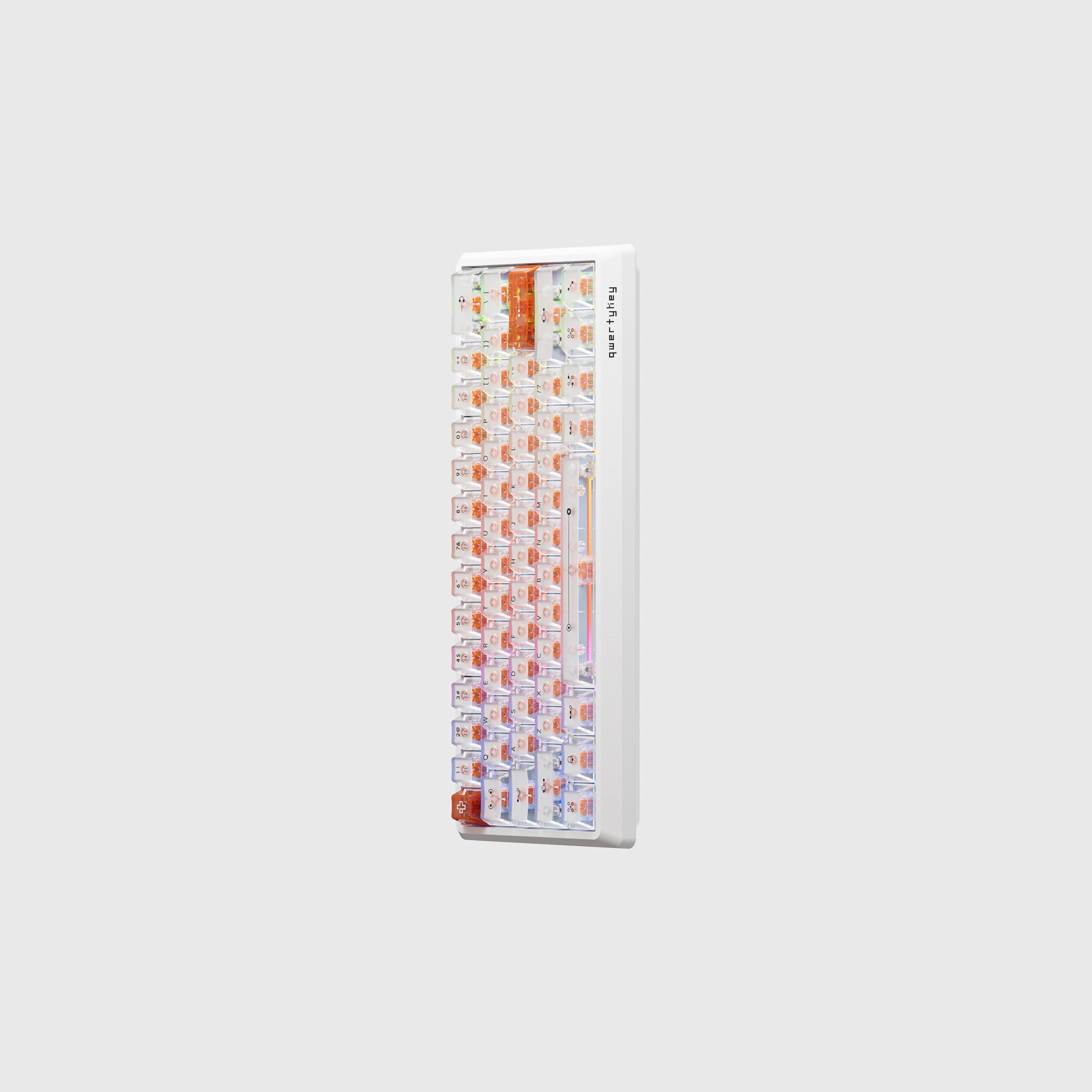 QwertyKey QK61 HE Phantom Albă – Tastatură Gaming Magnetică Hall Effect, Rapid Trigger, Snap Tap, Full RGB
