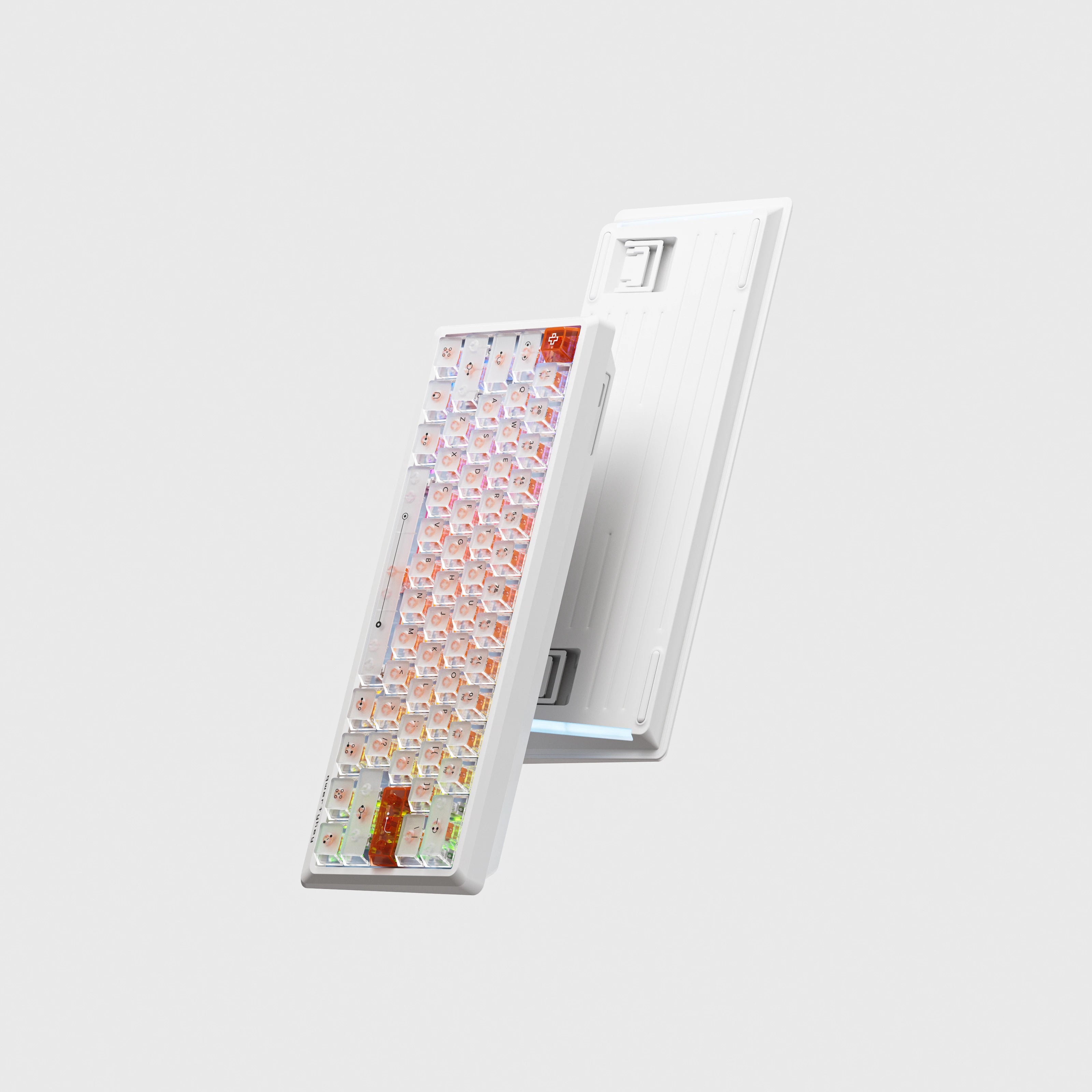 QwertyKey QK61 HE Phantom Albă – Tastatură Gaming Magnetică Hall Effect, Rapid Trigger, Snap Tap, Full RGB