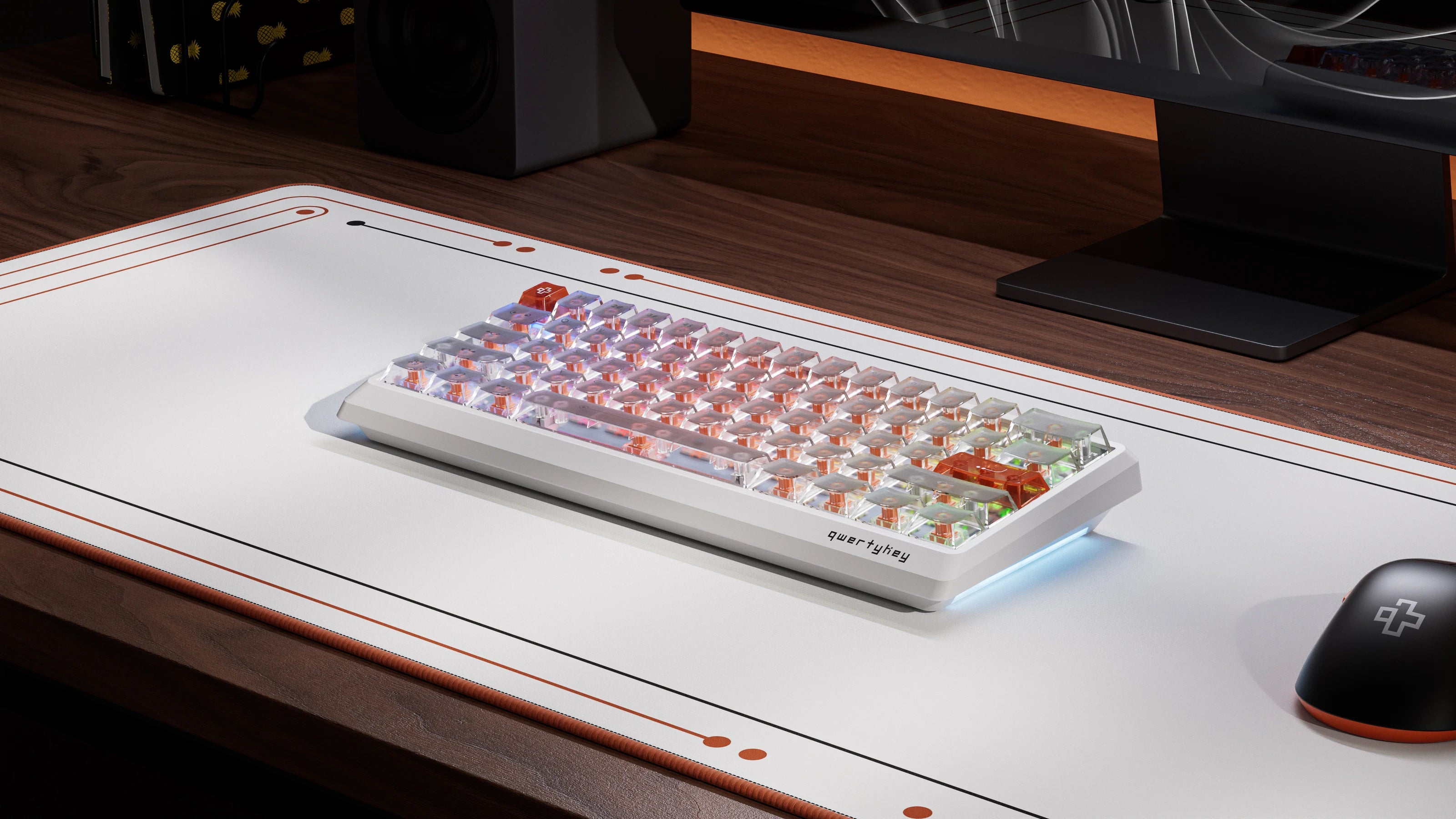 QK61 HE Phantom Alb – Tastatura Mecanica Gaming Hall Effect, Rapid Trigger, RGB, Switch-uri Magnetice, Snap Tap