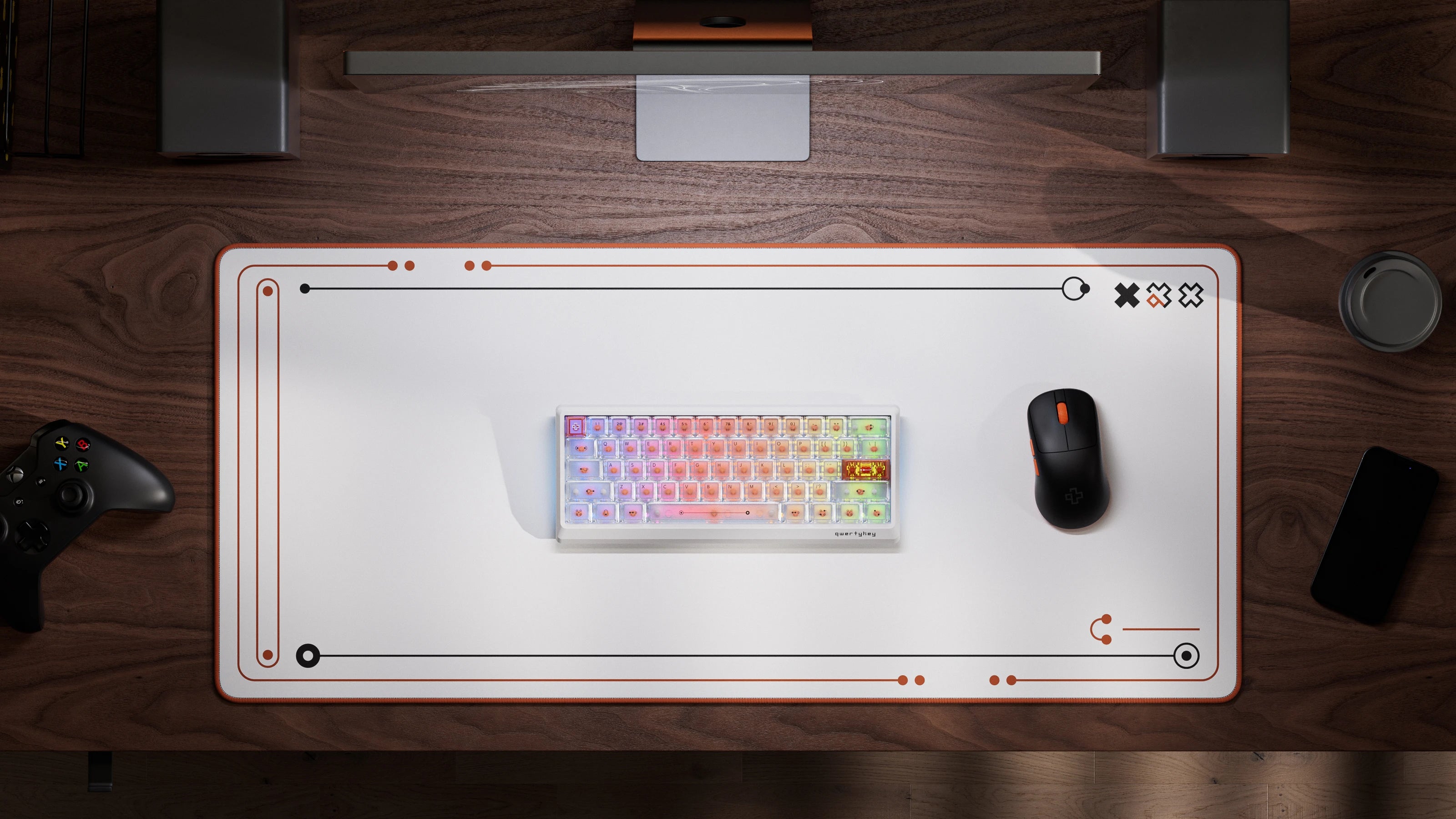 QwertyKey QK61 HE Phantom Albă – Tastatură Gaming Magnetică Hall Effect, Rapid Trigger, Snap Tap, Full RGB