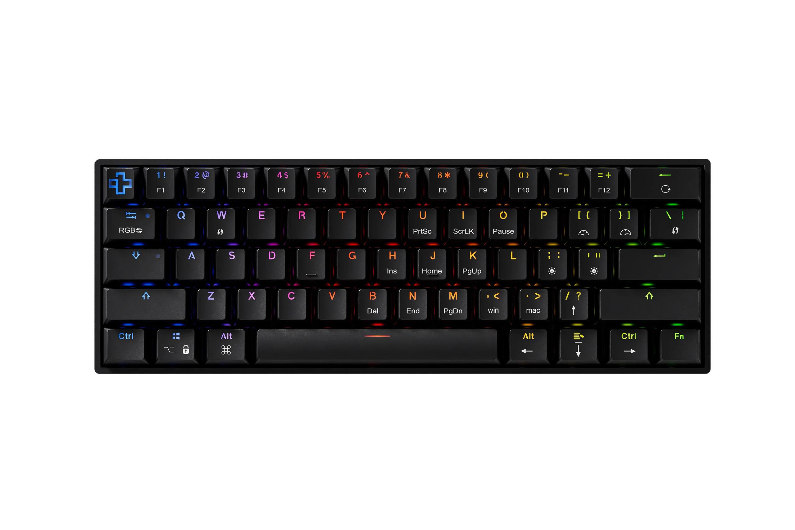 QwertyKey H61 Split Neagra Hotswap RGB Tastatura Mecanica Gaming