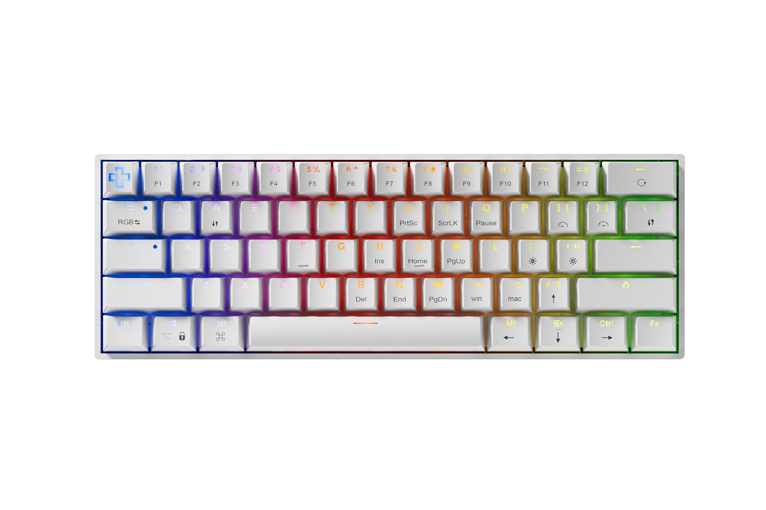 QwertyKey H61 Split Alba Hotswap RGB Tastatura Mecanica Gaming