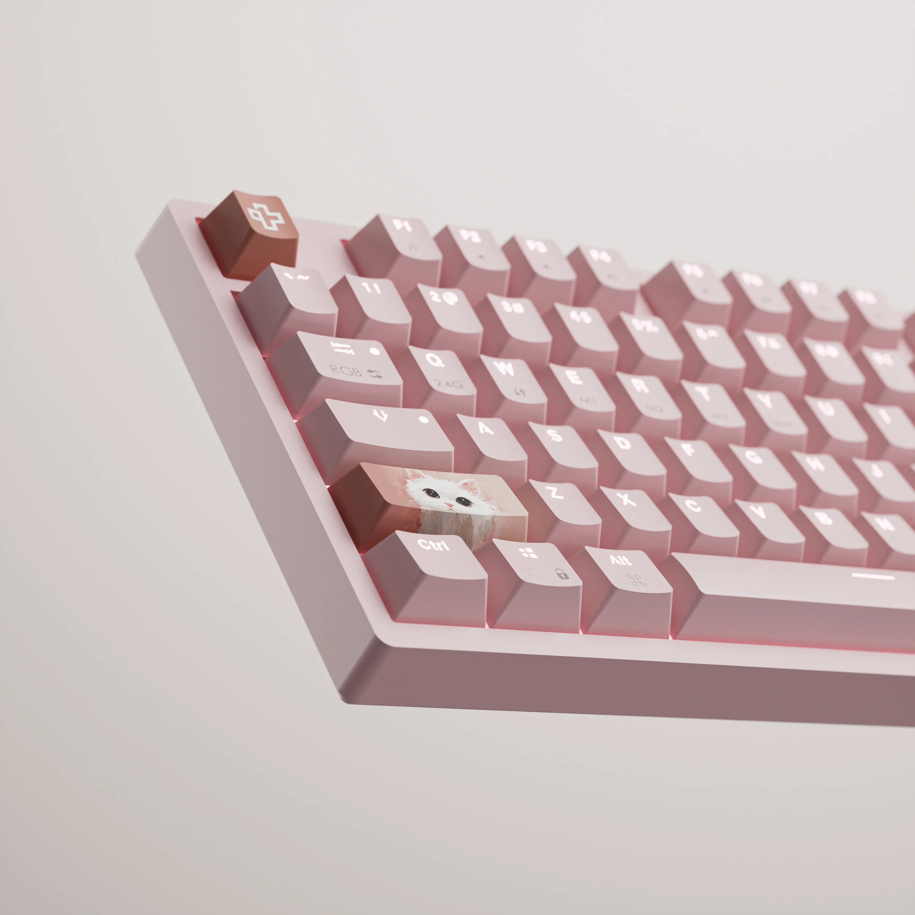 QwertyKey H87 Roz Bluetooth Wireless Hotswap RGB Tastatura Mecanica Gaming