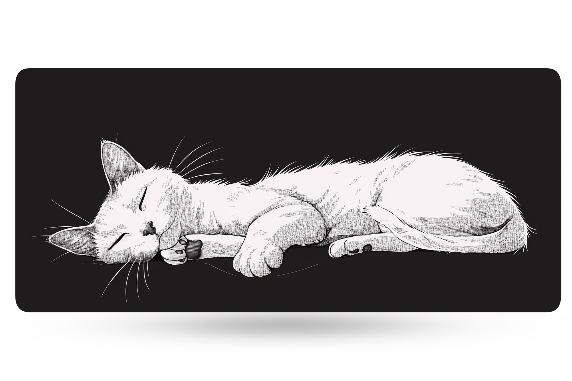 Deskmat Mousepad QwertyKey Black Cat 4mm margini cusute