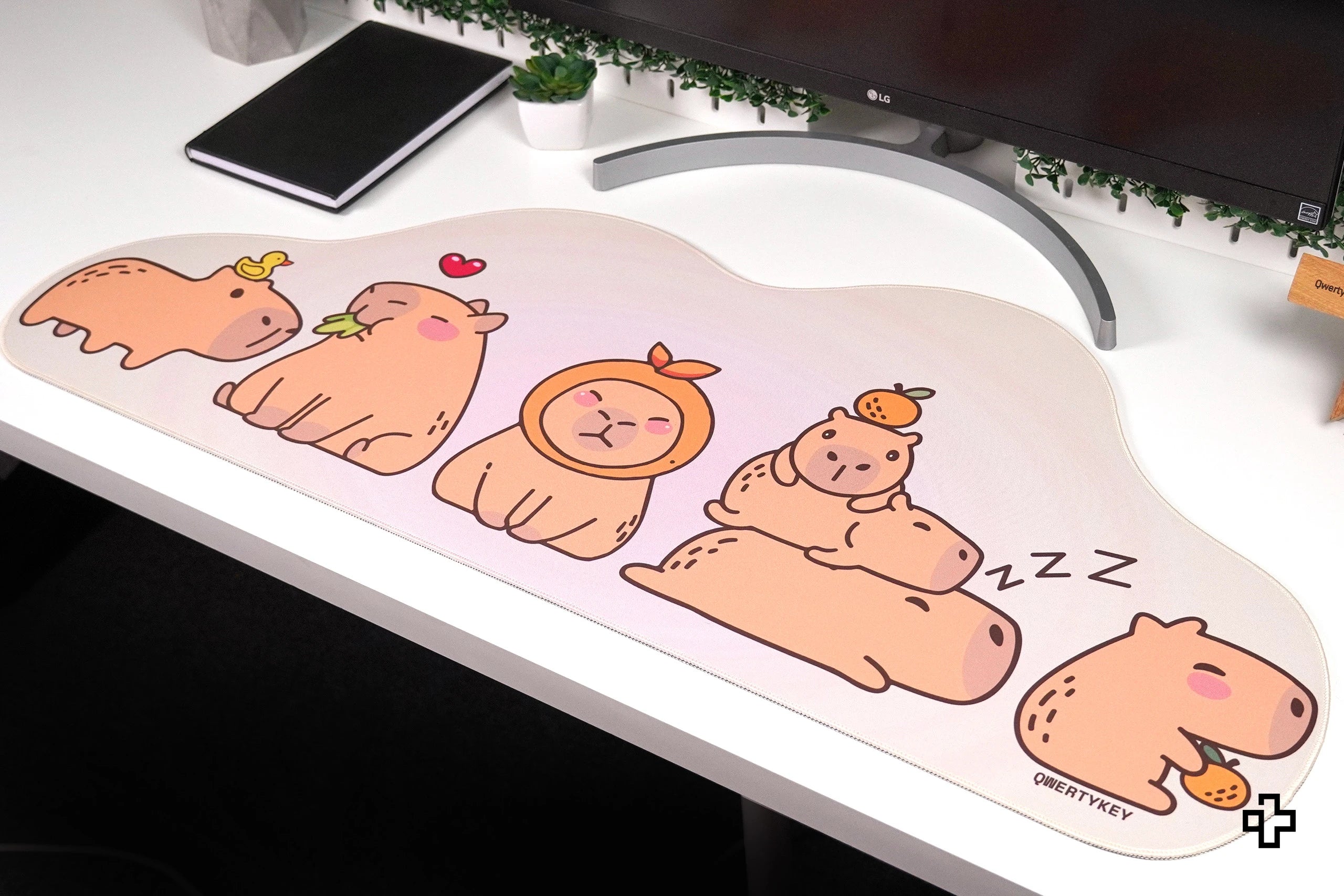 Deskmat Mousepad QwertyKey Capybara 4mm margini cusute