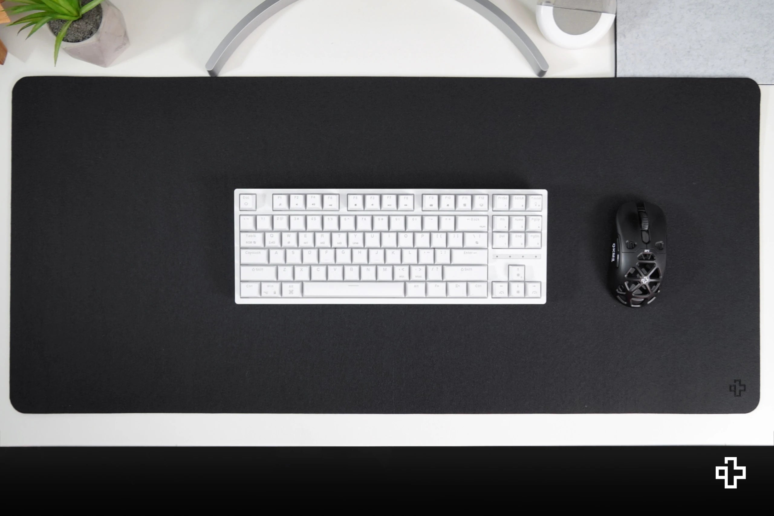 Office Desk Pad Mousepad QwertyKey Felt Negru