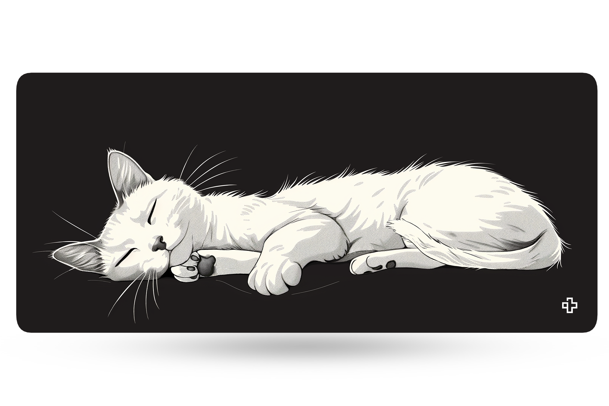 Deskmat Mousepad QwertyKey Black Cat 4mm margini cusute
