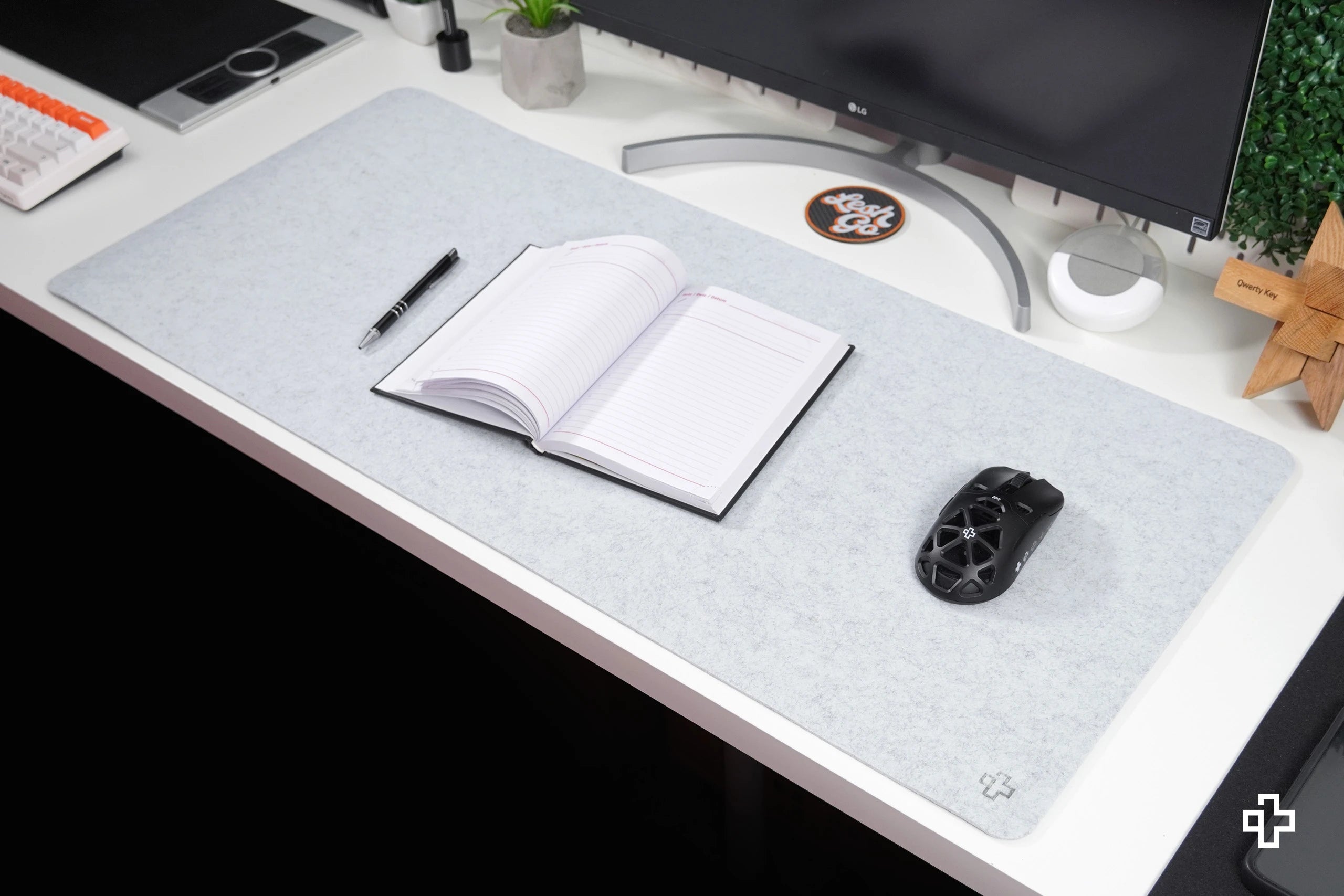 Office Desk Pad Mousepad QwertyKey Felt Gri