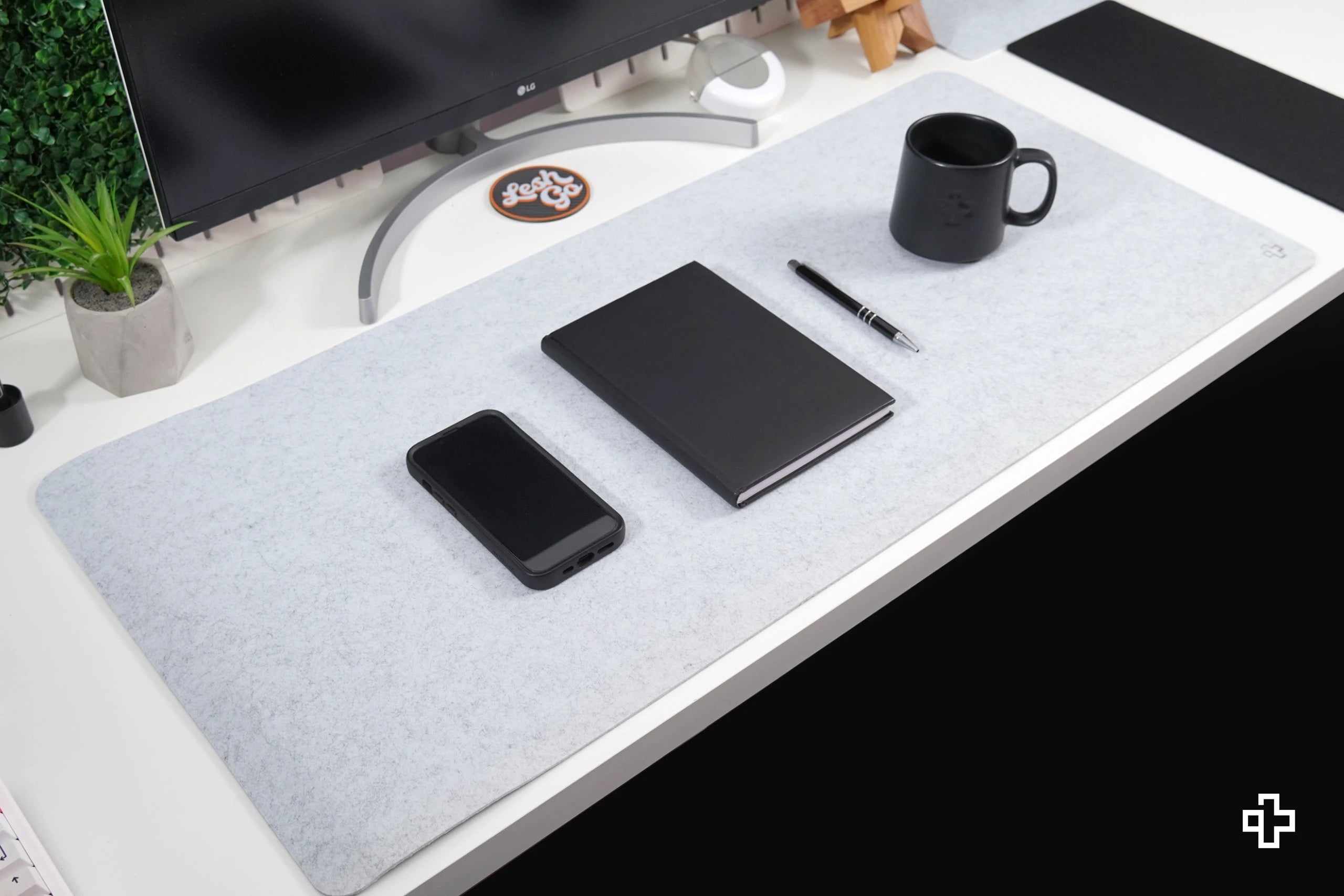 Office Desk Pad Mousepad QwertyKey Felt Gri