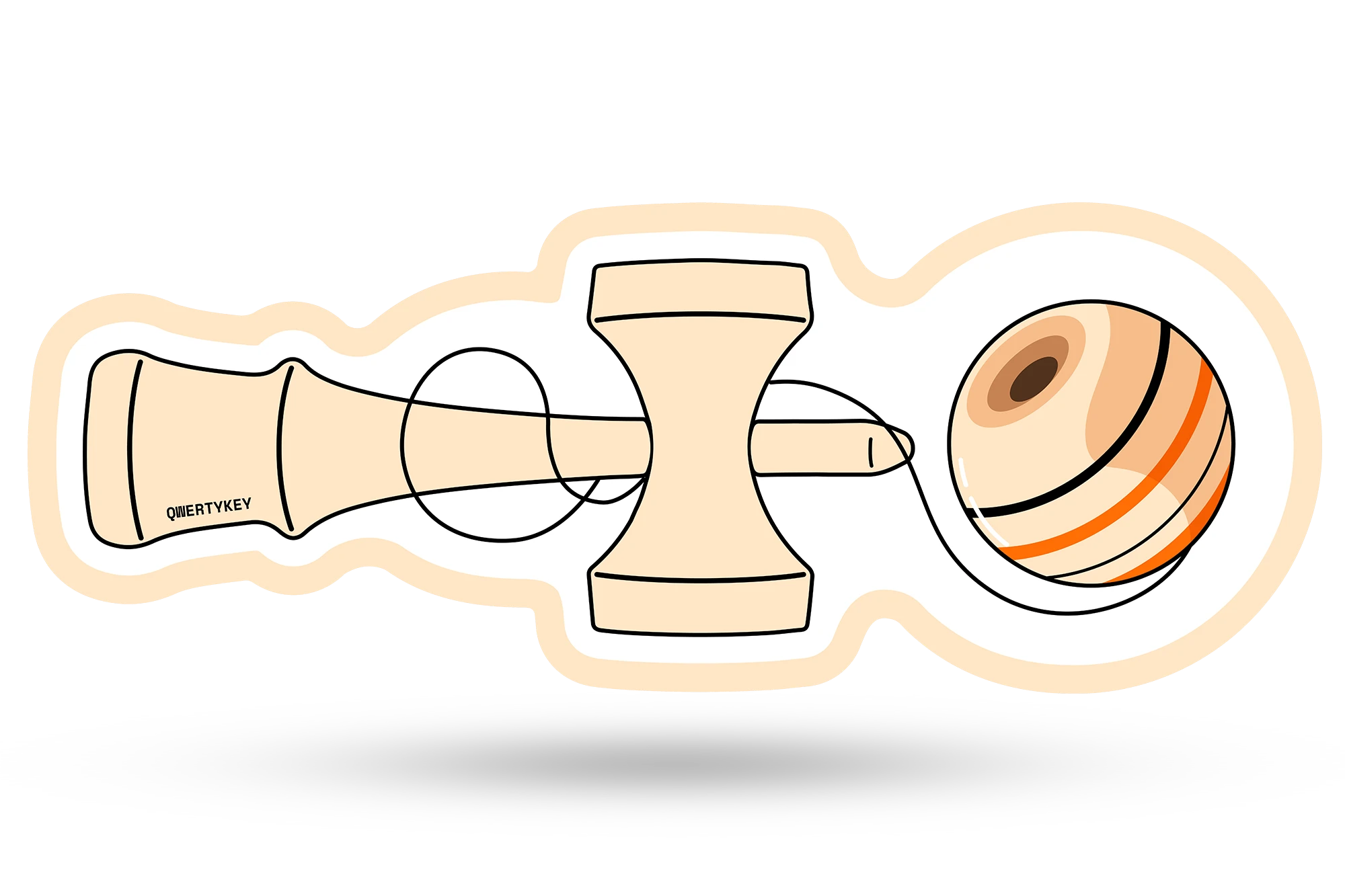 Deskmat Mousepad QwertyKey Kendama 4mm margini cusute