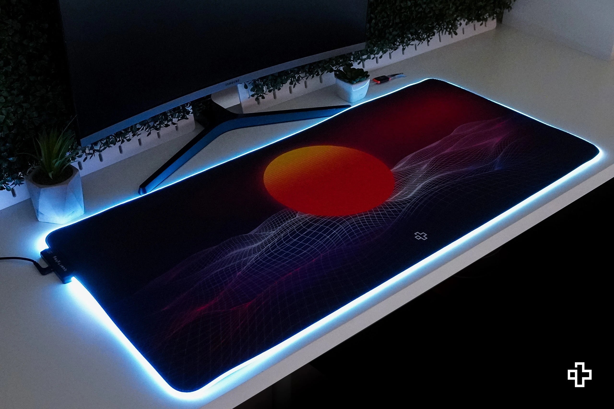 Deskmat Mousepad QwertyKey RGB CyberWave V2 4mm margini cusute