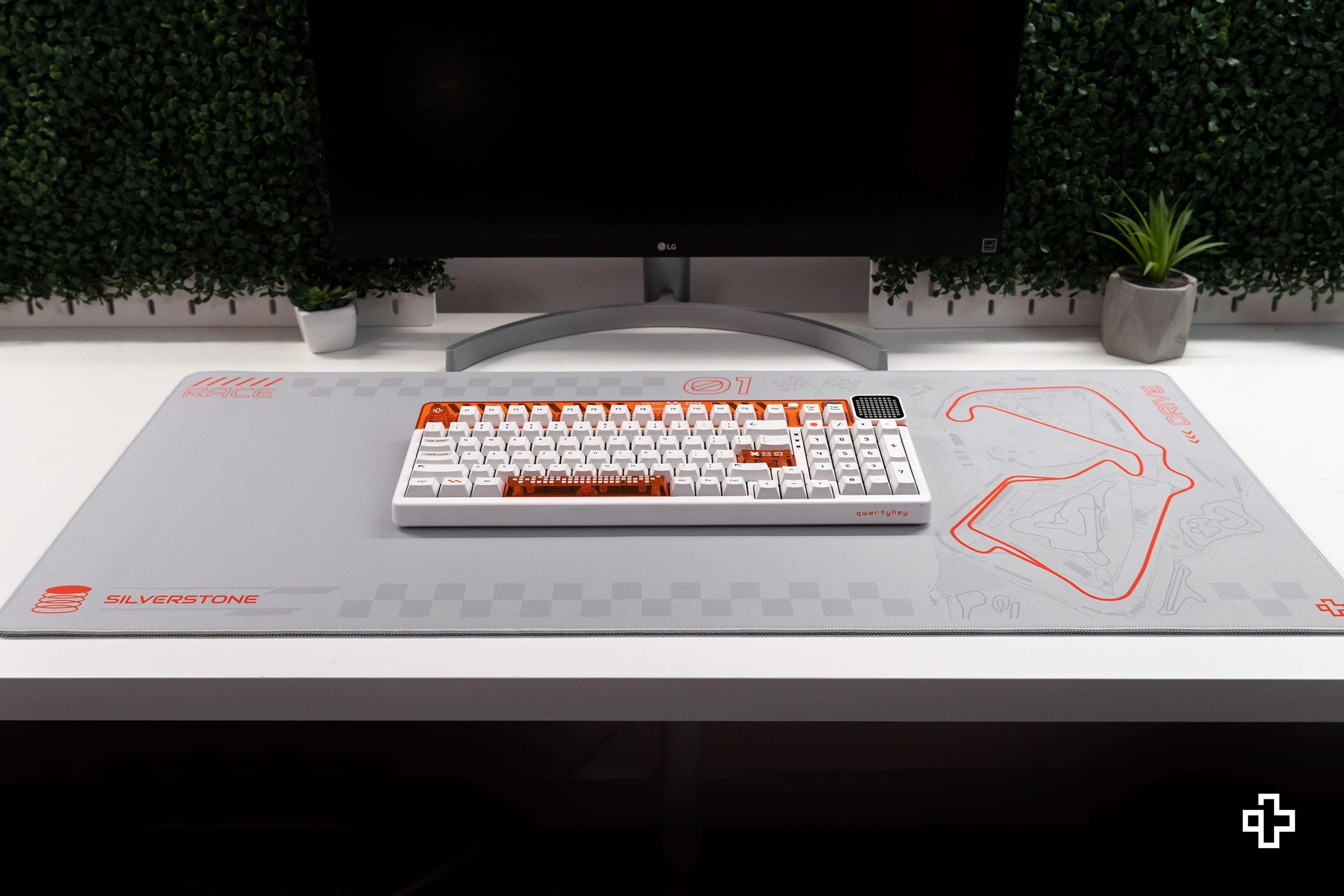 Deskmat Mousepad Formula Silver Circuit 4mm margini cusute