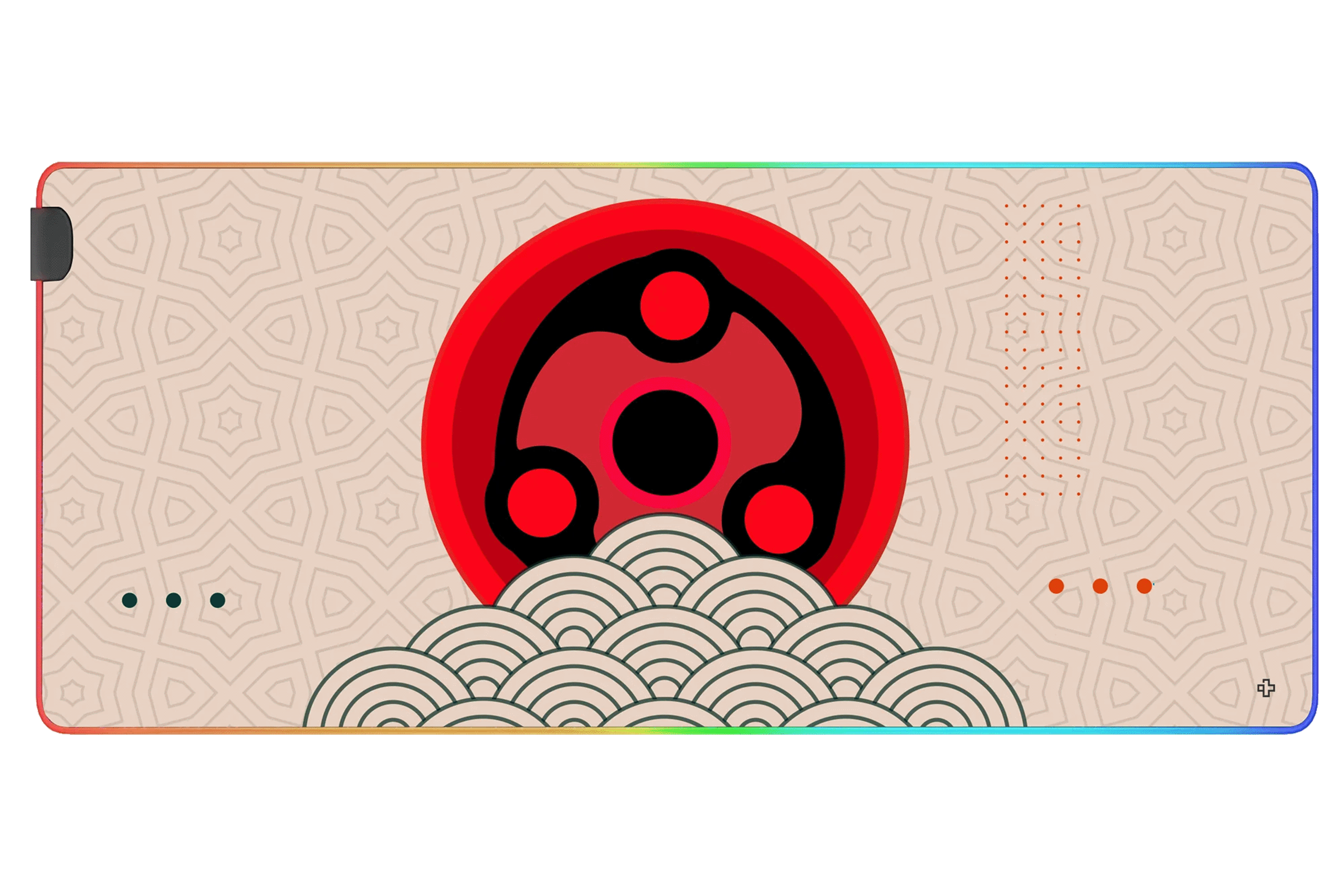 Deskmat Mousepad QwertyKey Sharingan Eye 4mm margini cusute