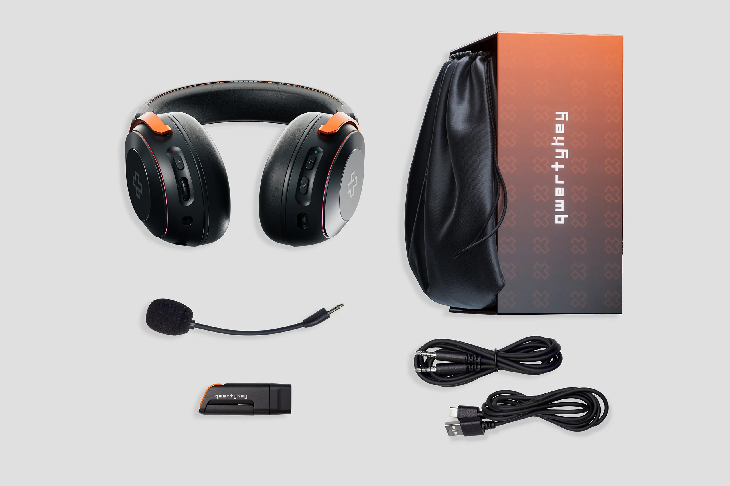 Casti gaming wireless QwertyKey Pulse, Trio Mode, RGB, Software, Micro