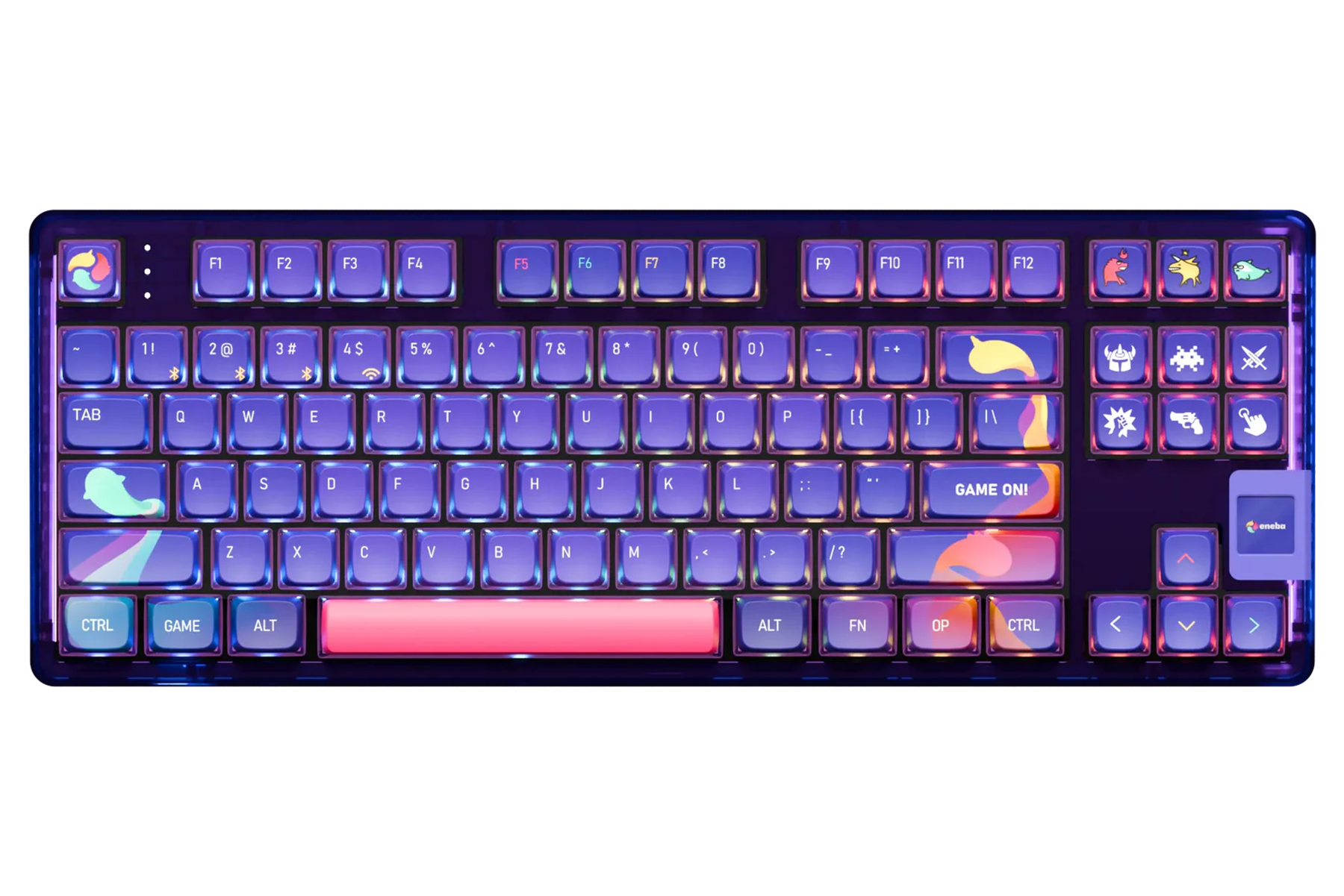 QwertyKey80 x Eneba Limited Edition Bluetooth Wireless Hotswap RGB QMK/VIA Gasket Mounted Tastatura Mecanica Gaming cu Ecran