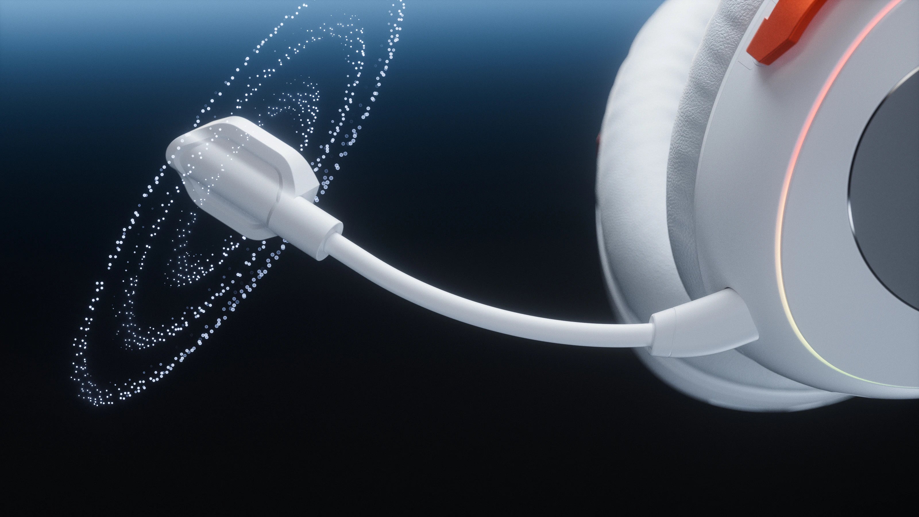 Casti gaming wireless QwertyKey Pulse Albe, Trio Mode, RGB, Software, Microfon cu functie de Noise Canceling cu AI
