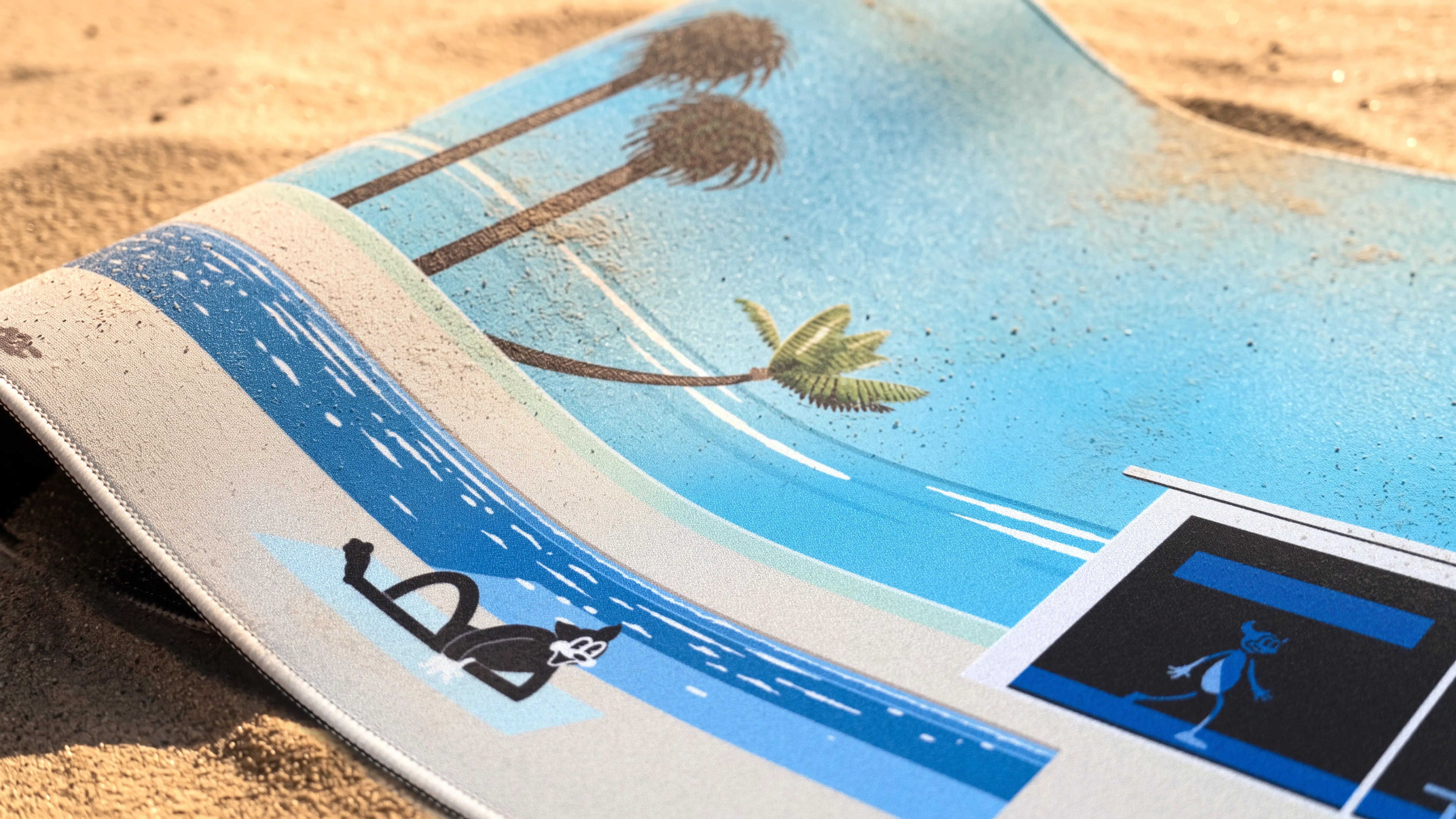 Deskmat Mousepad QwertyKey A Rubre Summer Waterproof, Margini Cusute, Grosime 4mm, Spate Cauciucat