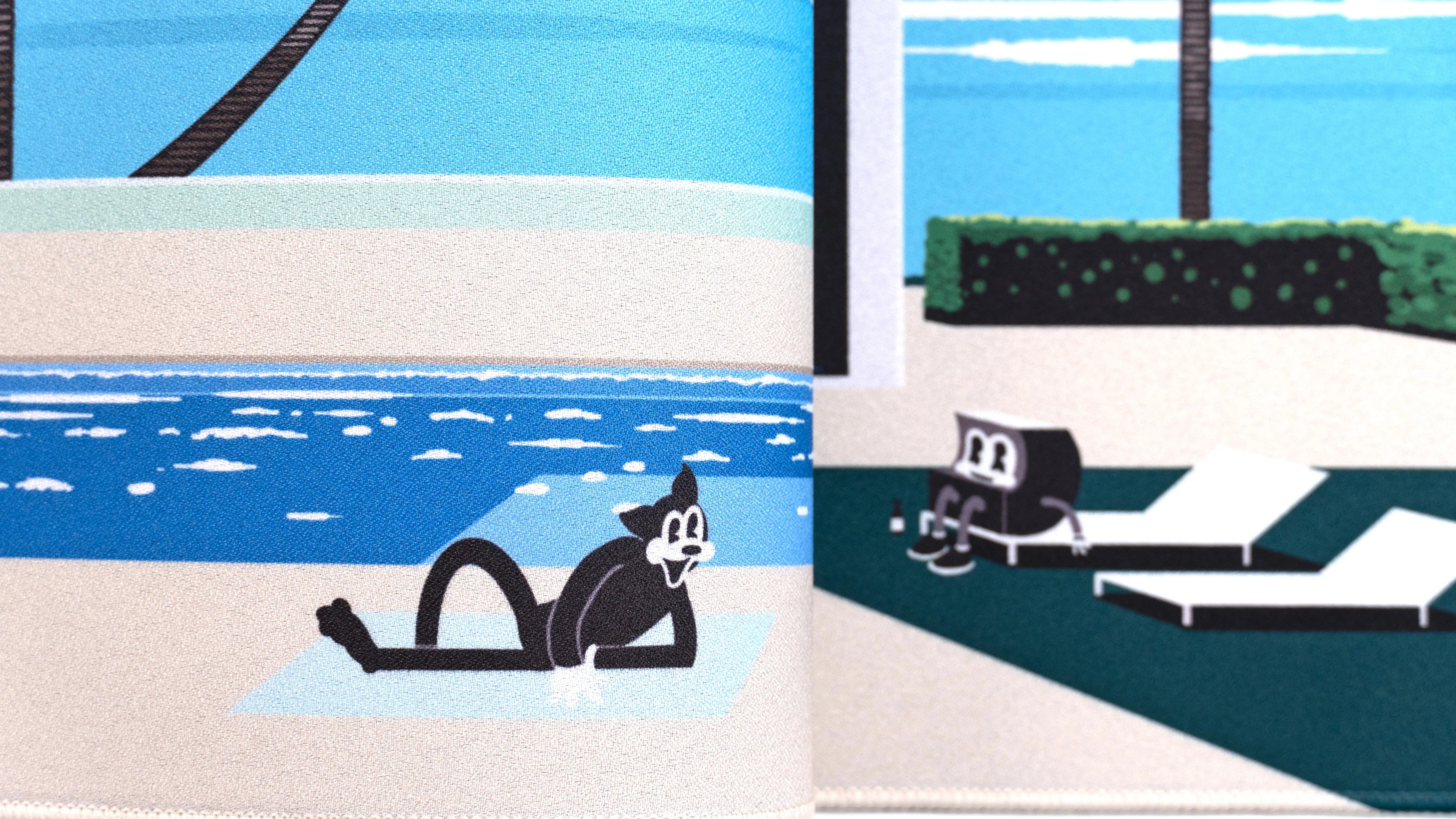 Deskmat Mousepad QwertyKey A Rubre Summer Waterproof, Margini Cusute, Grosime 4mm, Spate Cauciucat