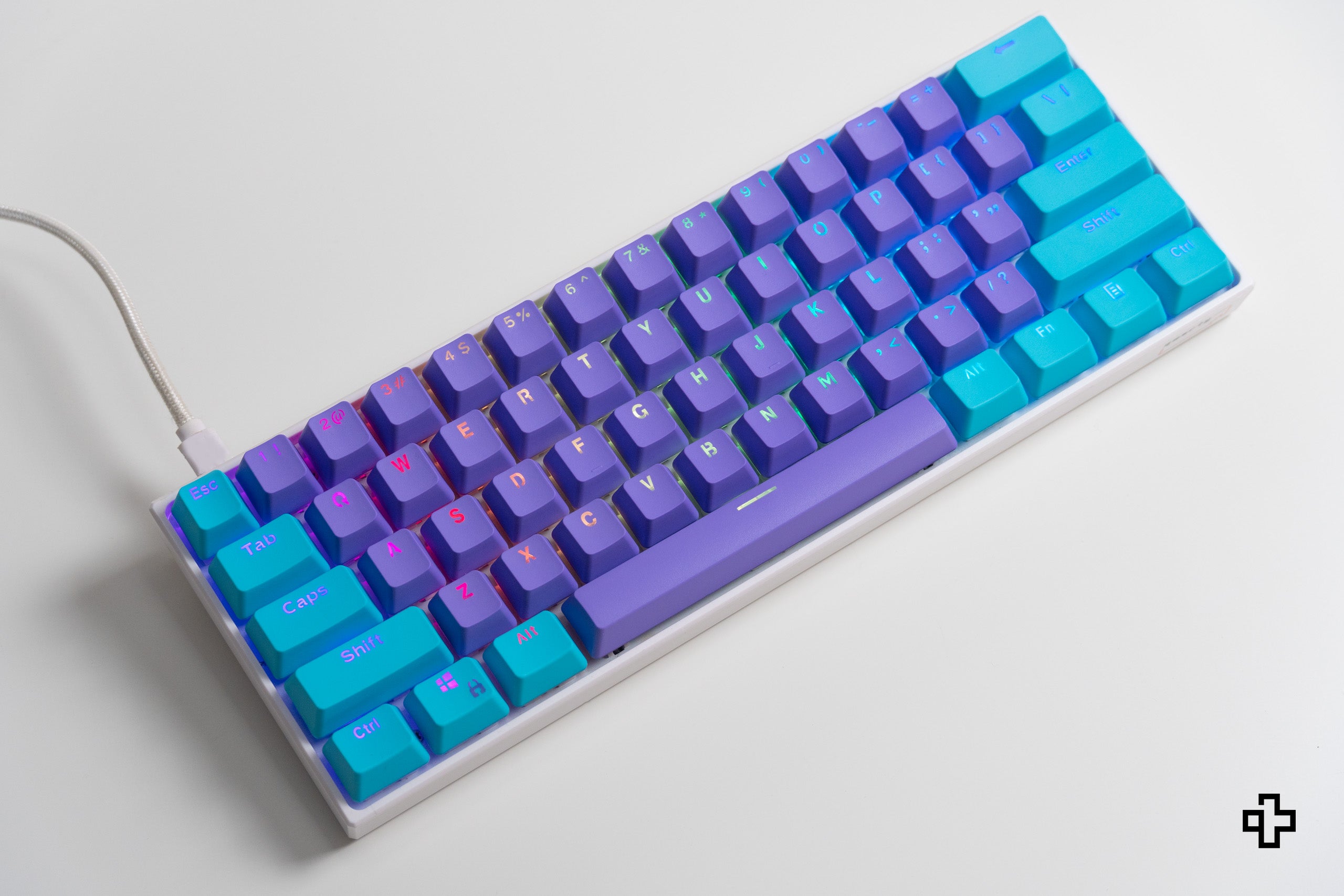 Set Taste QWERTY Liliac-Ocean Translucide Profil OEM Material PBT – double shot