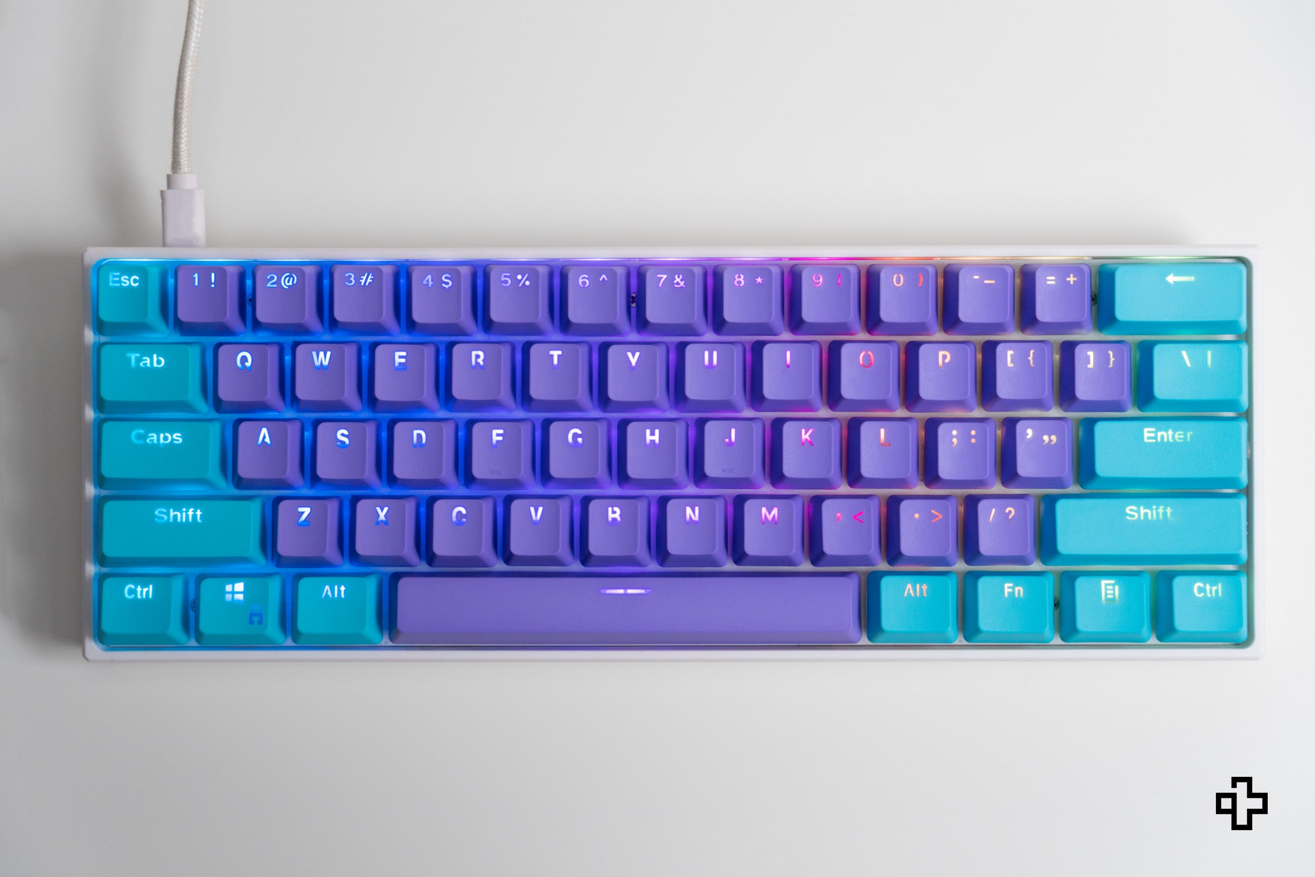 Set Taste QWERTY Liliac-Ocean Translucide Profil OEM Material PBT – double shot