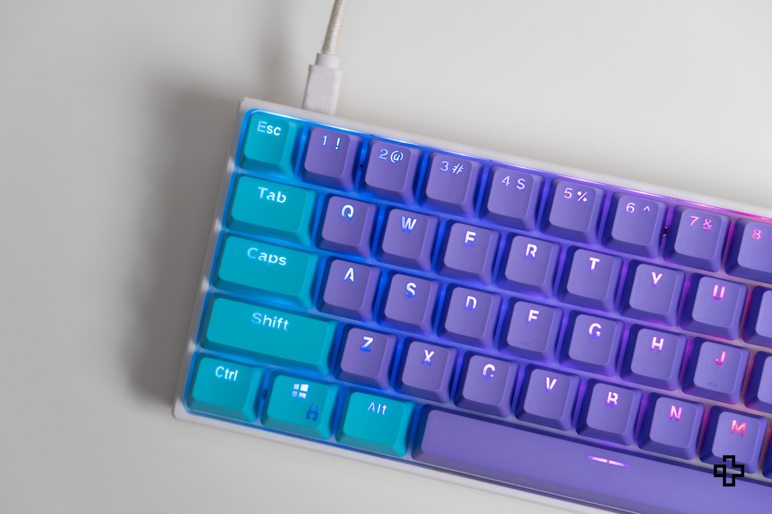 Set Taste QWERTY Liliac-Ocean Translucide Profil OEM Material PBT – double shot