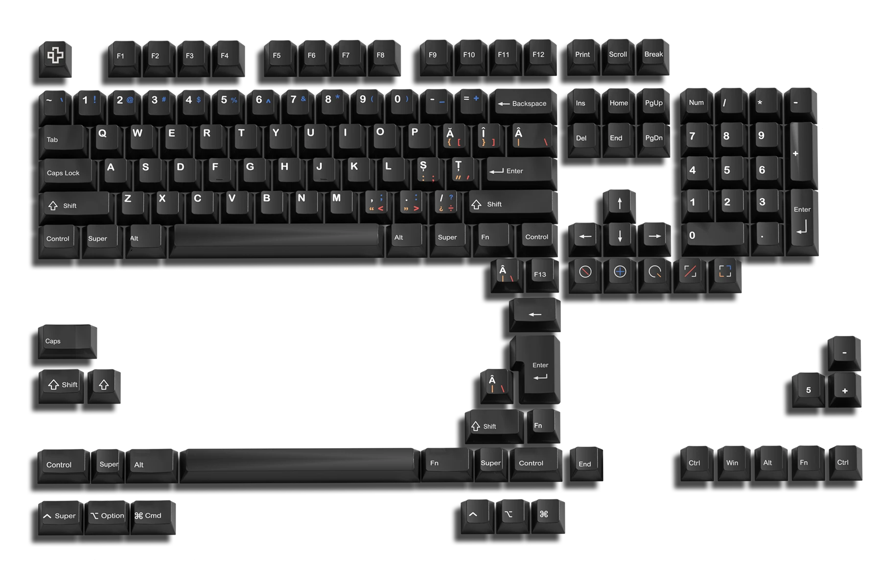 Set taste QweryKey Romania PBT Dye Sub Cherry