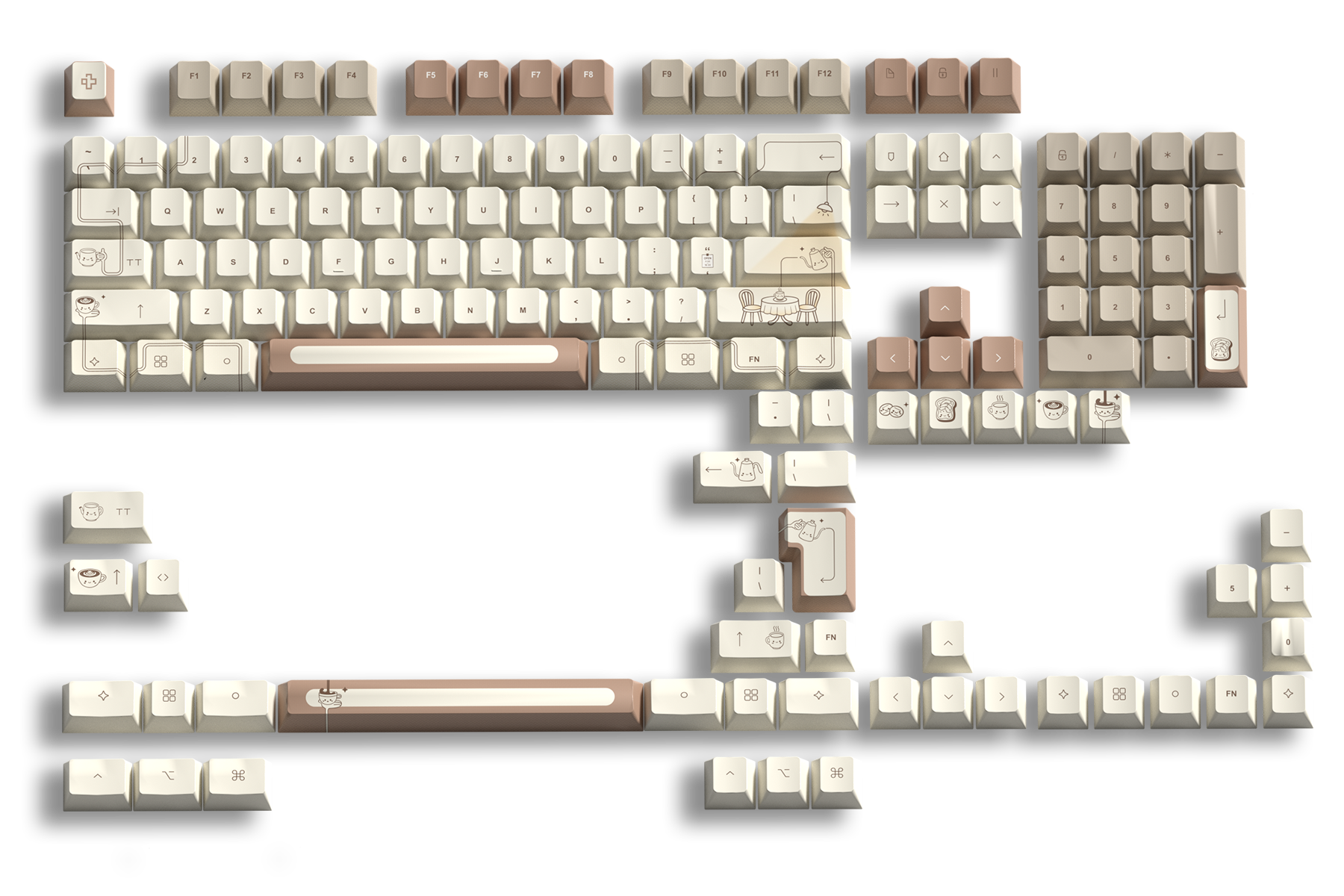 Set taste QwertyKey Coffee Dye Sub Profil Cherry