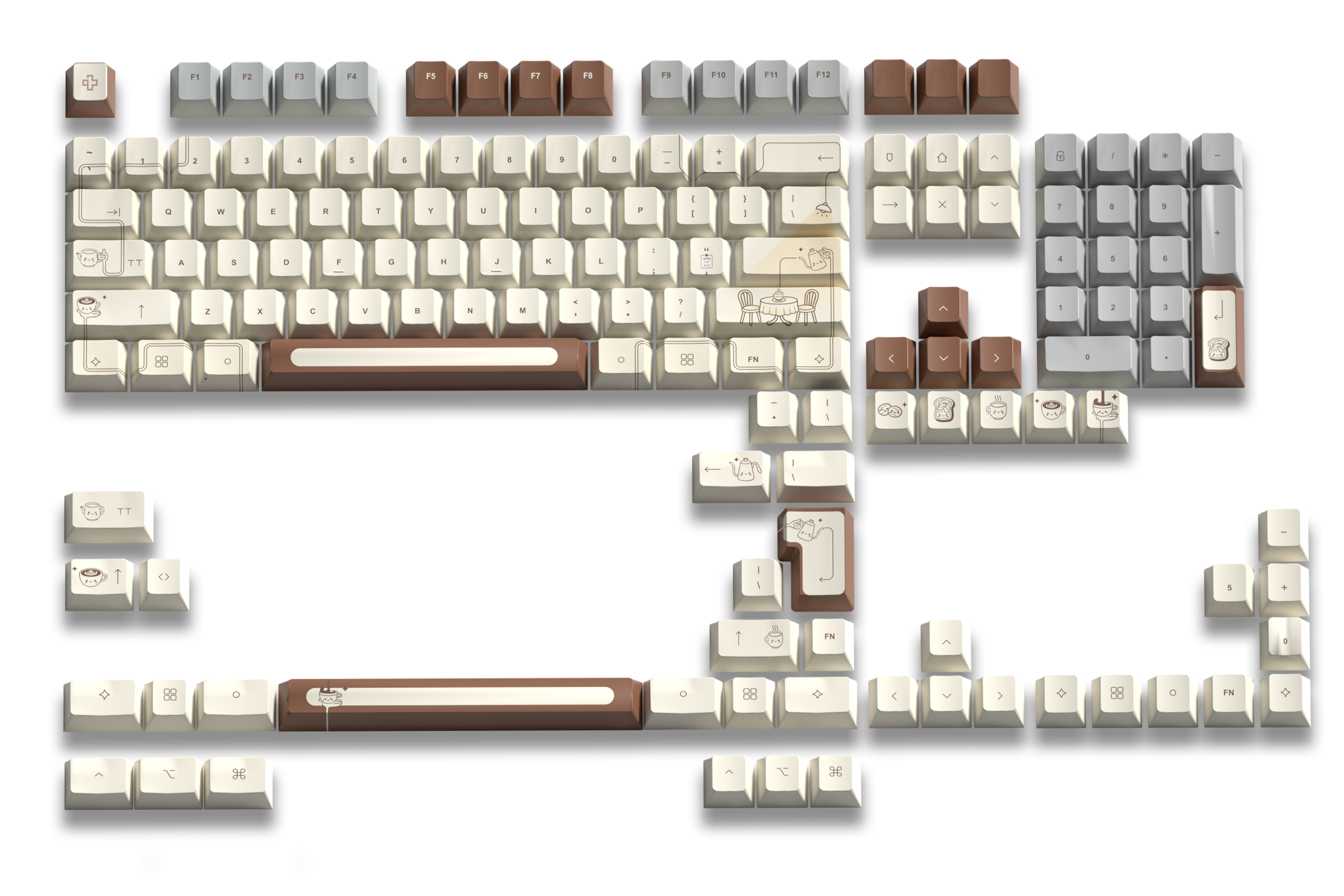 Set taste QwertyKey Coffee Dye Sub Profil Cherry