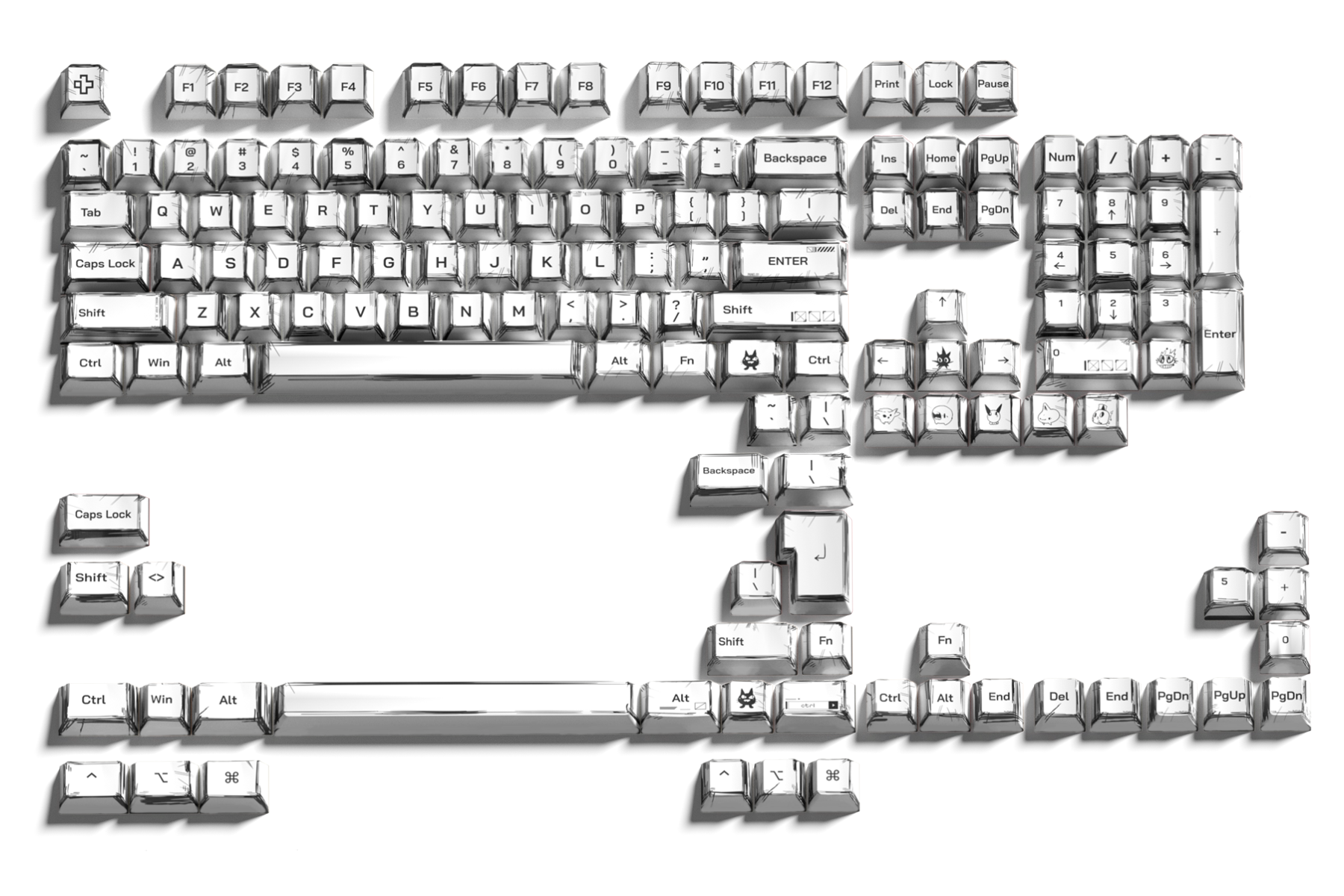 Set taste QwertyKey Manga Profil Cherry Material PBT