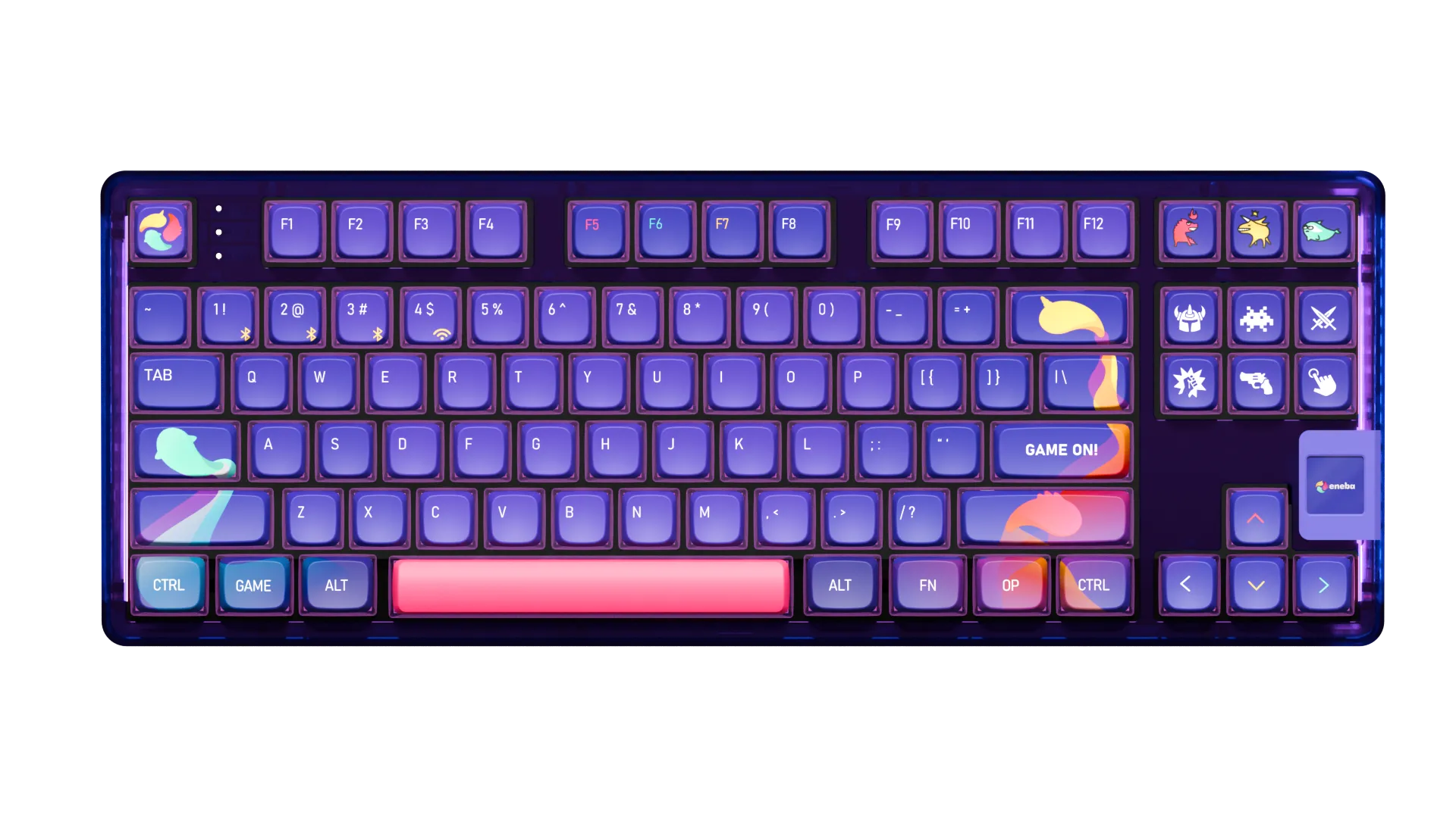 QwertyKey80 x Eneba Limited Edition Bluetooth Wireless Hotswap RGB QMK/VIA Gasket Mounted Tastatura Mecanica Gaming cu Ecran