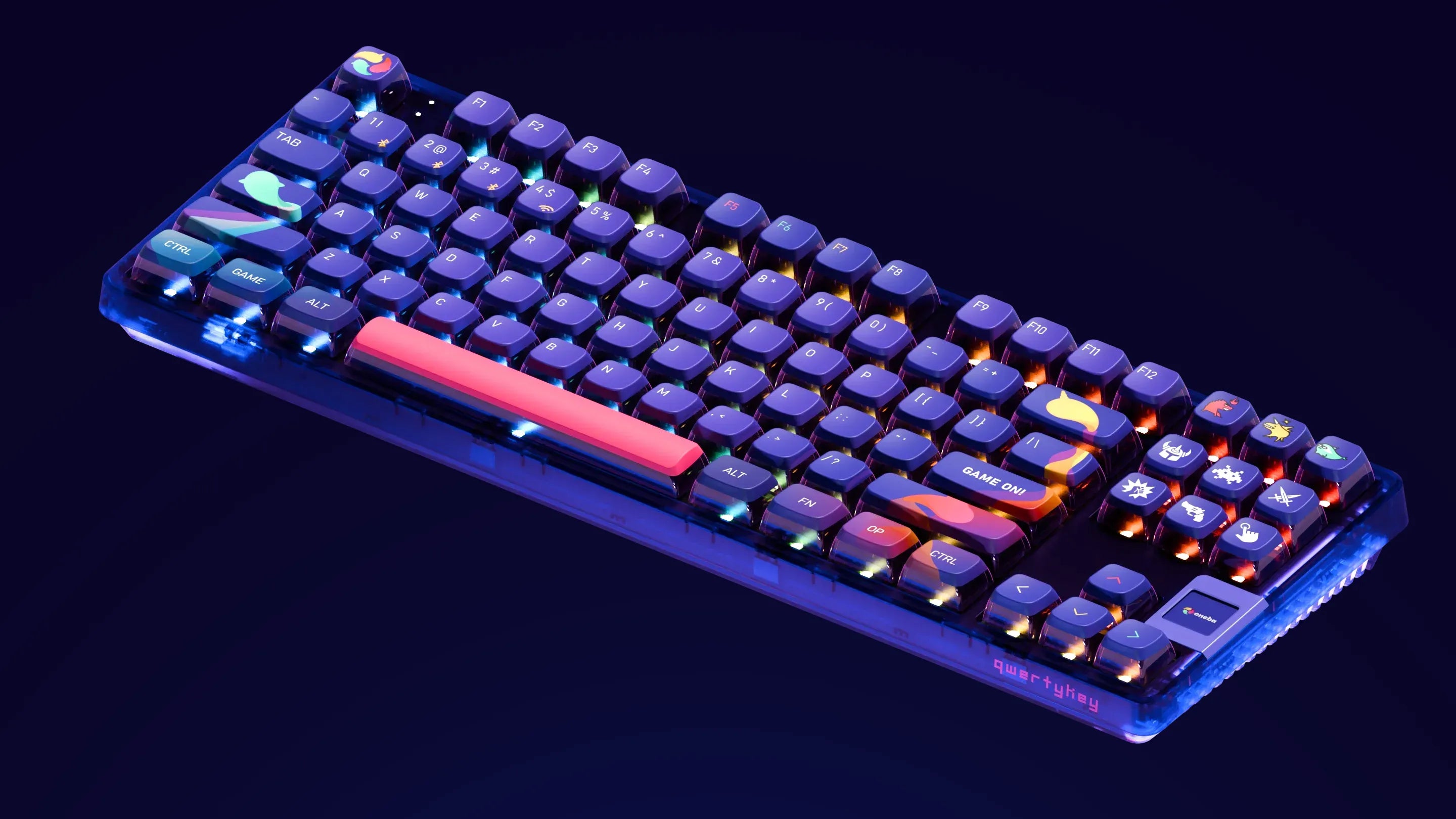 QwertyKey80 x Eneba Limited Edition Bluetooth Wireless Hotswap RGB QMK/VIA Gasket Mounted Tastatura Mecanica Gaming cu Ecran