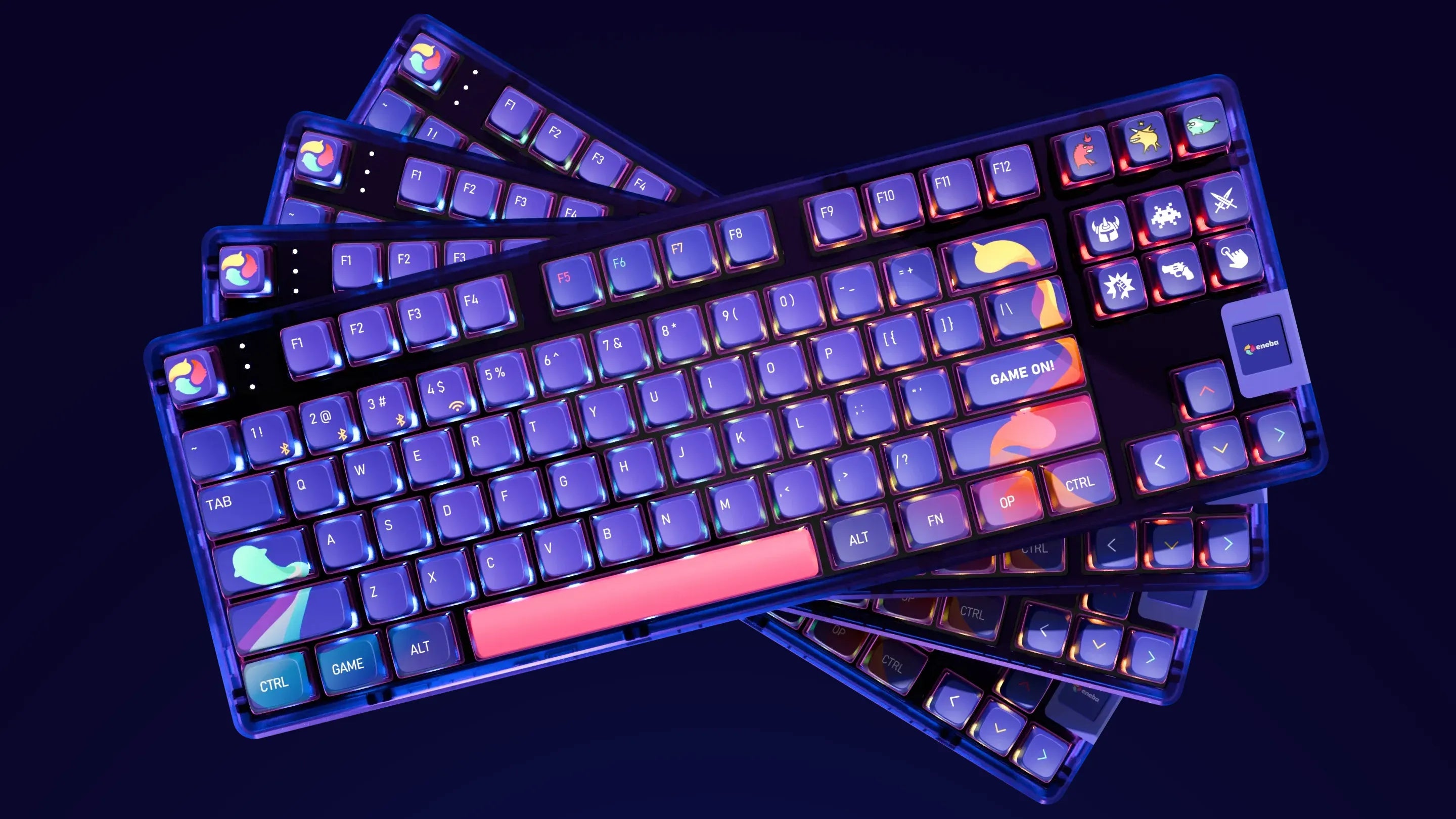 QwertyKey80 x Eneba Limited Edition Bluetooth Wireless Hotswap RGB QMK/VIA Gasket Mounted Tastatura Mecanica Gaming cu Ecran