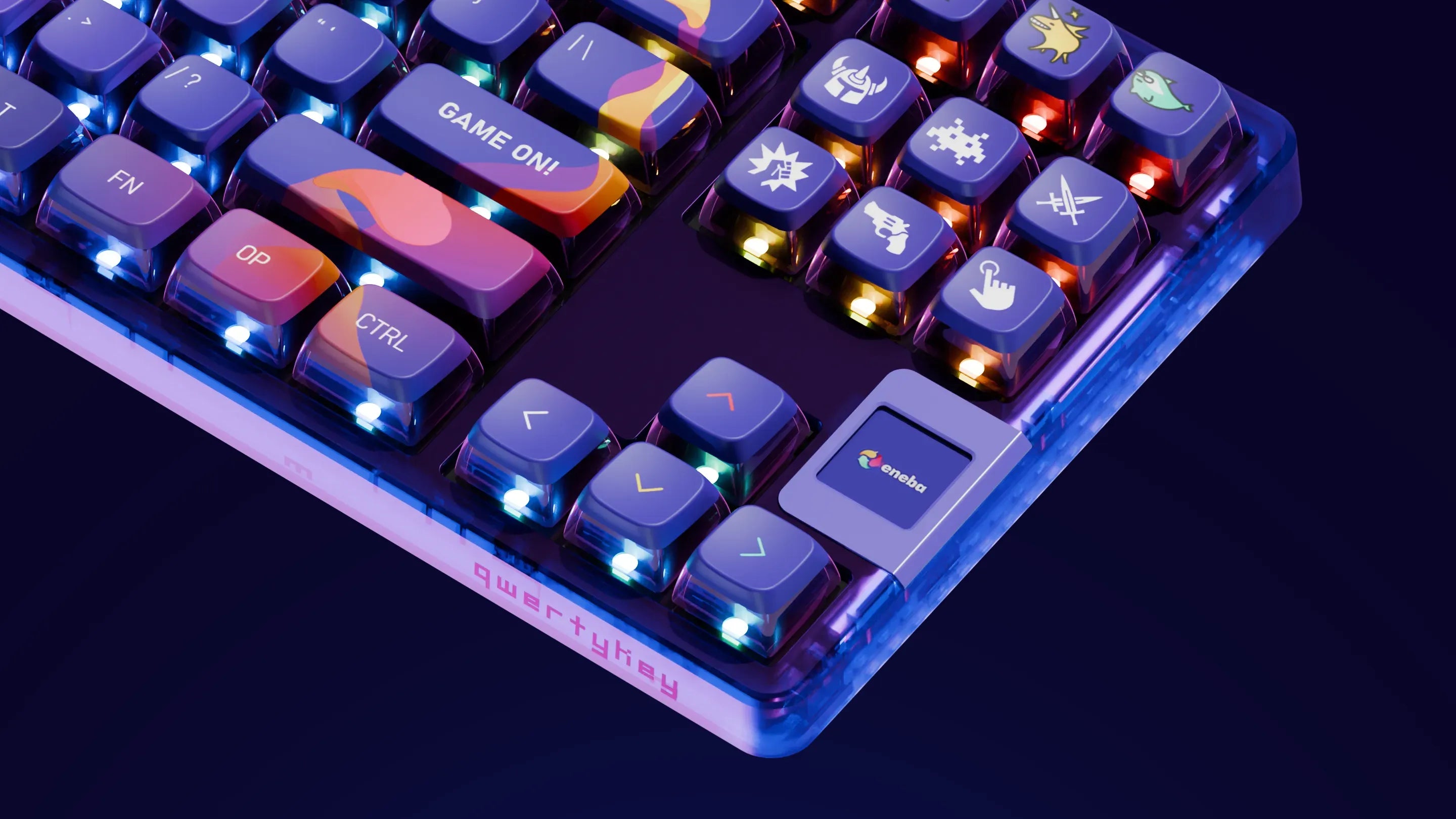 QwertyKey80 x Eneba Limited Edition Bluetooth Wireless Hotswap RGB QMK/VIA Gasket Mounted Tastatura Mecanica Gaming cu Ecran