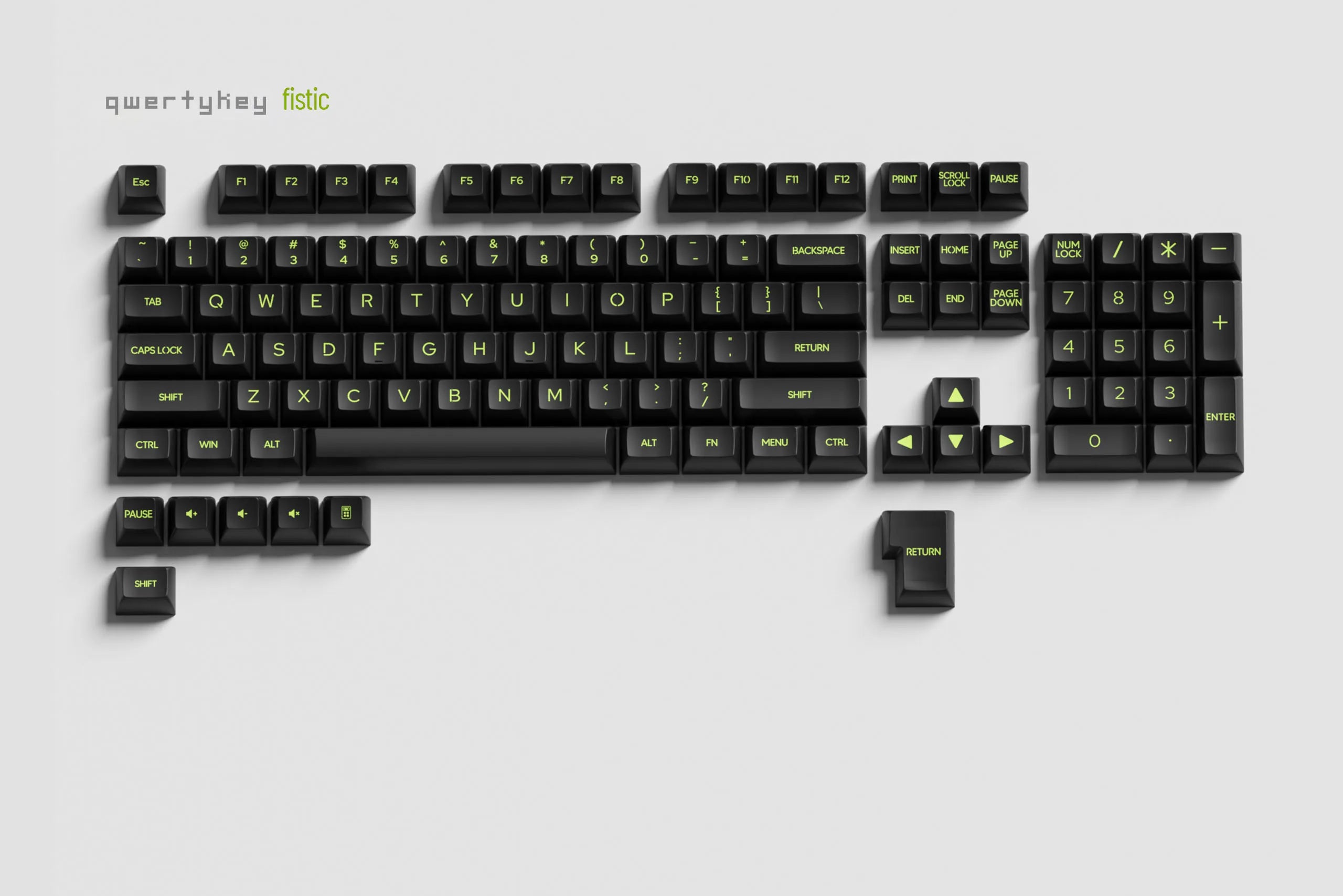 Set Taste QWERTY Fistic Profil SA Material ABS double shot